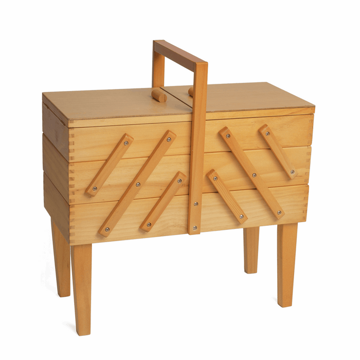 Sewing Box: Cantilever: Wood: 3 Tier with Legs