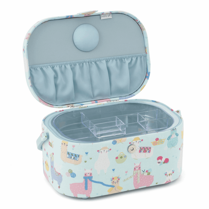 Sewing Box (L): Oval: Knit Alpacas