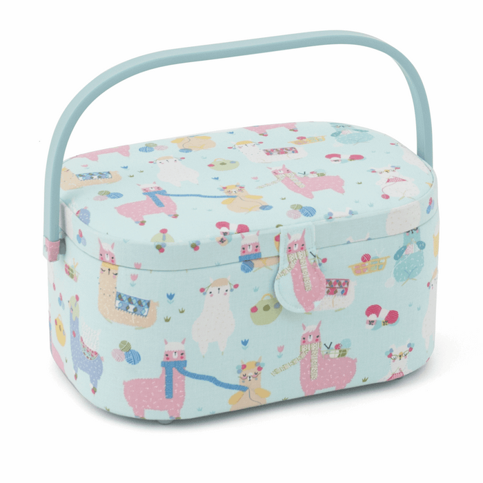 Sewing Box (L): Oval: Knit Alpacas
