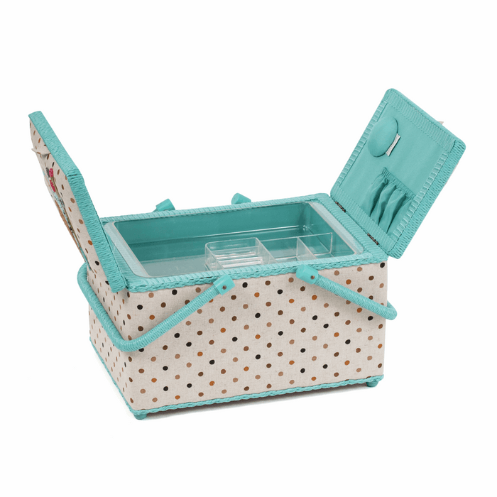 Sewing Box (L): Twin Lid: Appliqué Owl