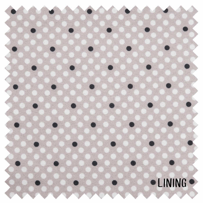 Sewing Machine Bag: Matt PVC: Grey Linen Polka Dot