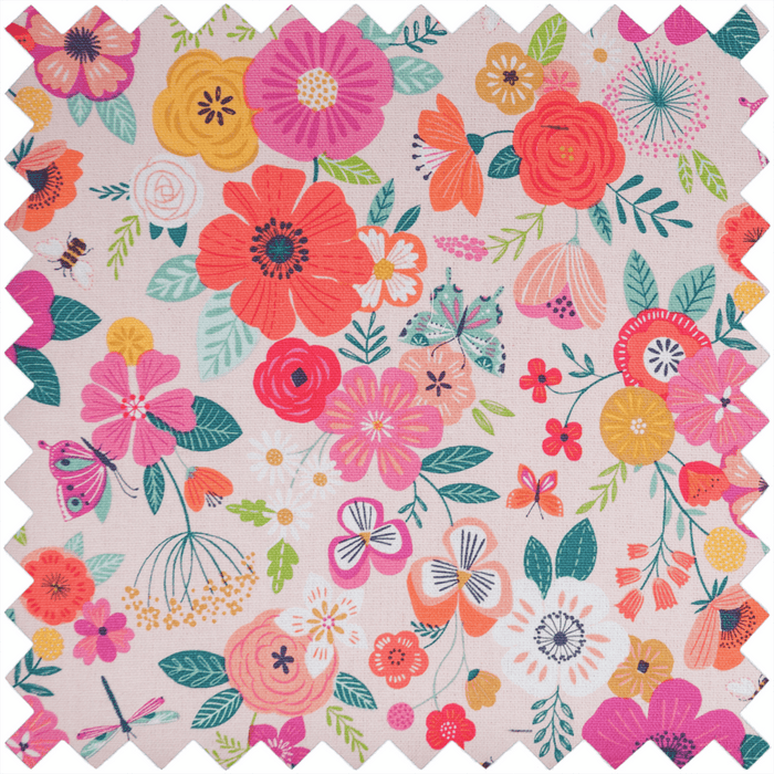Sewing Machine Bag: Matt PVC: Floral Garden: Pink