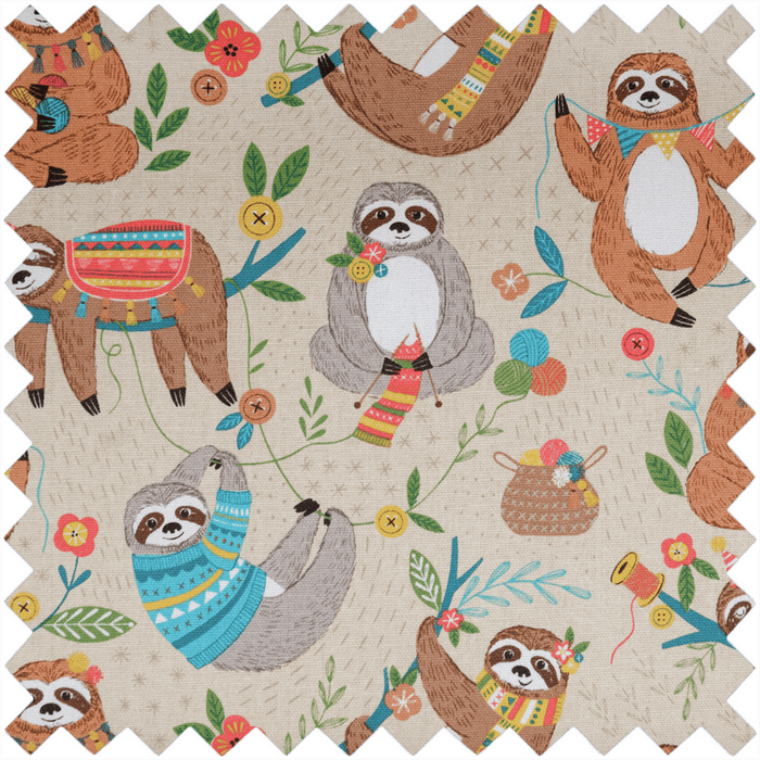 Craft Bag: Drawstring: Sloth