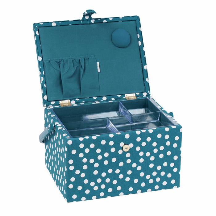 Sewing Box (L): Teal Spot
