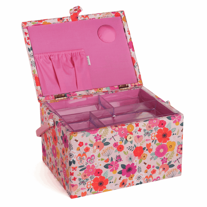 Sewing Box (L): Floral Garden: Pink