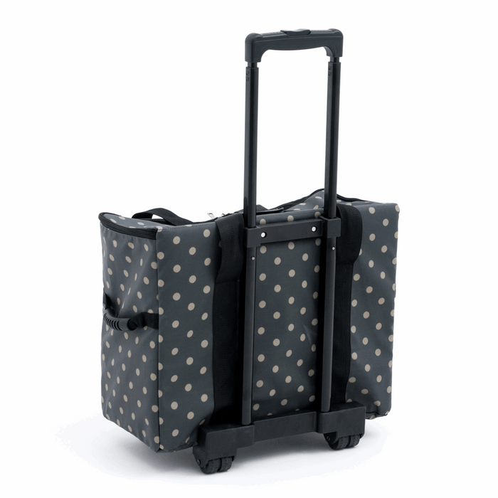 Sewing Machine Trolley Bag: Matt PVC: Charcoal Polka Dot
