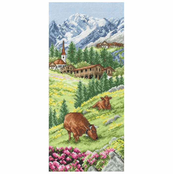 Counted Cross Stitch Kit: Swiss Alpine Landscape