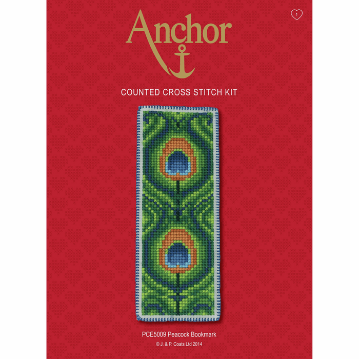 Cross Stitch Kit: Bookmark: Peacock