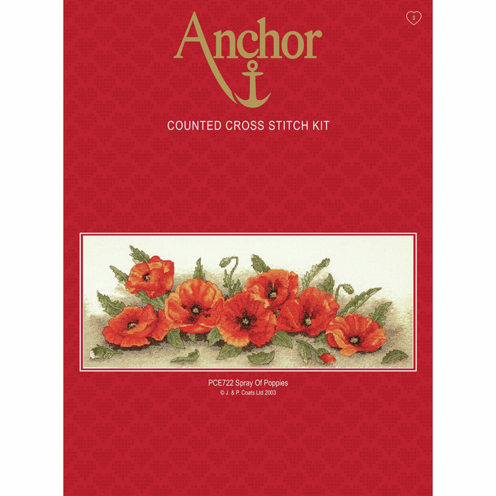 Counted Cross Stitch Kit: Spray of Poppies