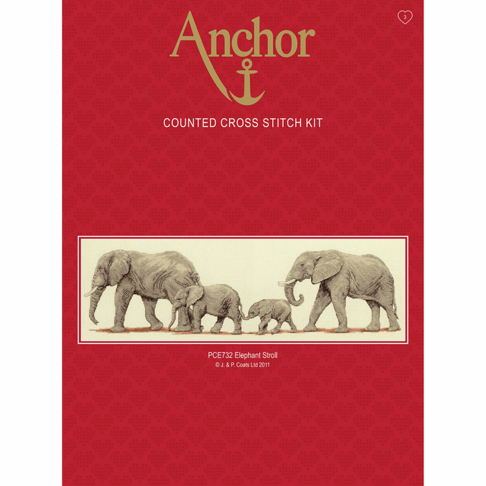 Counted Cross Stitch Kit: Elephant Stroll
