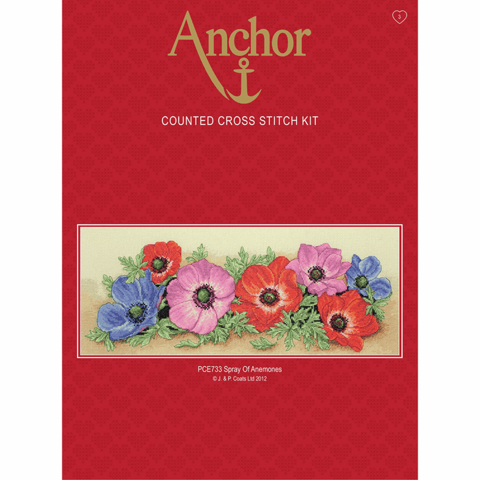 Counted Cross Stitch Kit: Spray of Anemones