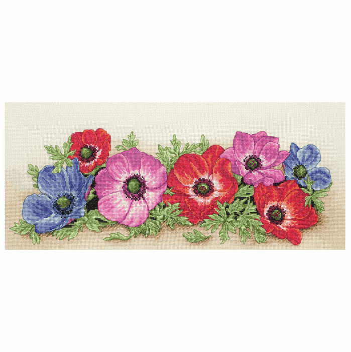 Counted Cross Stitch Kit: Spray of Anemones