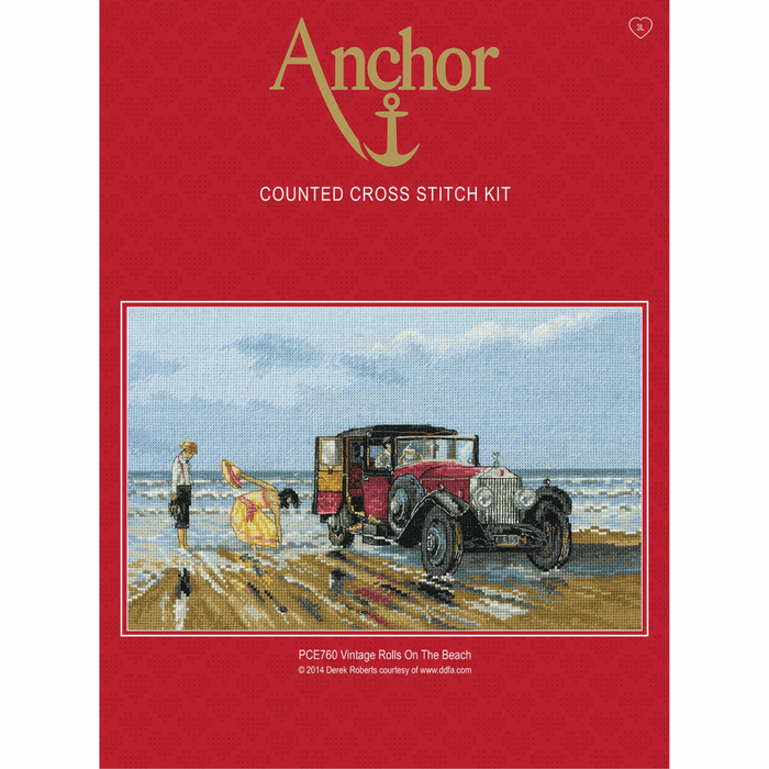Counted Cross Stitch Kit: Vintage Rolls on the Beach