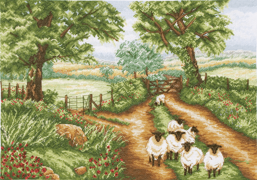 Counted Cross Stitch Kit: Down the Track