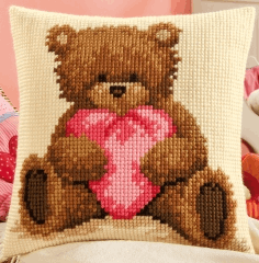Cross Stitch Kit: Cushion: Popcorn with Heart