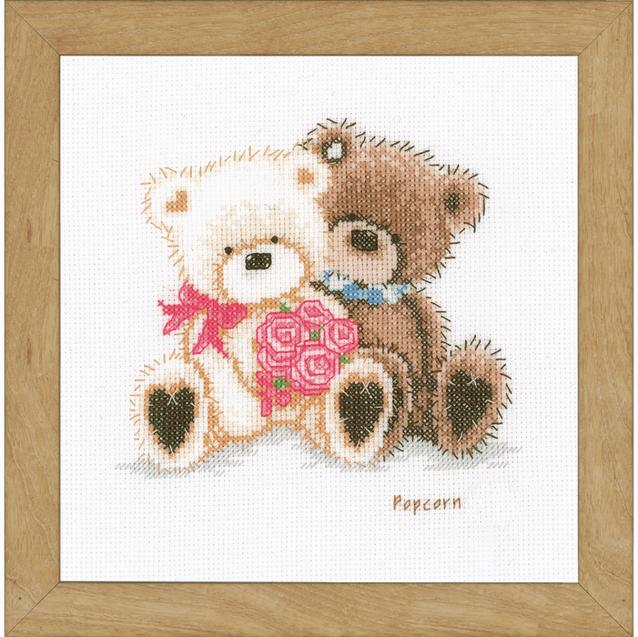 Counted Cross Stitch Kit: Popcorn and Coconut