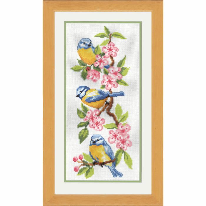Counted Cross Stitch Kit: Birds on Blossoms