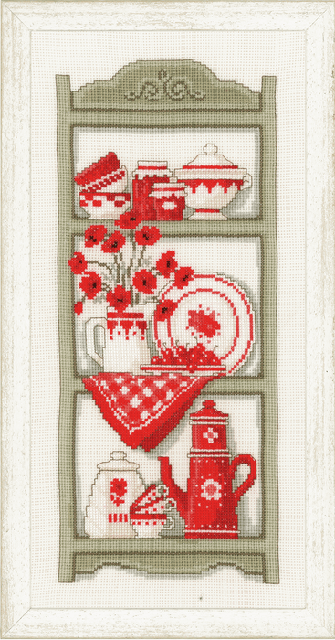 Counted Cross Stitch Kit: Kitchen Shelves