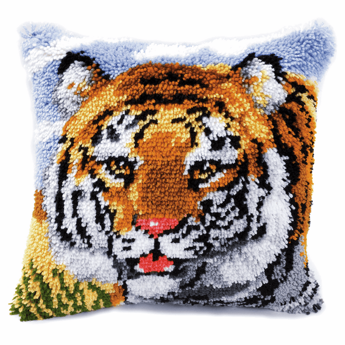 Latch Hook Kit: Cushion: Tiger