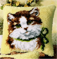 Latch Hook Kit: Cushion: Kitten