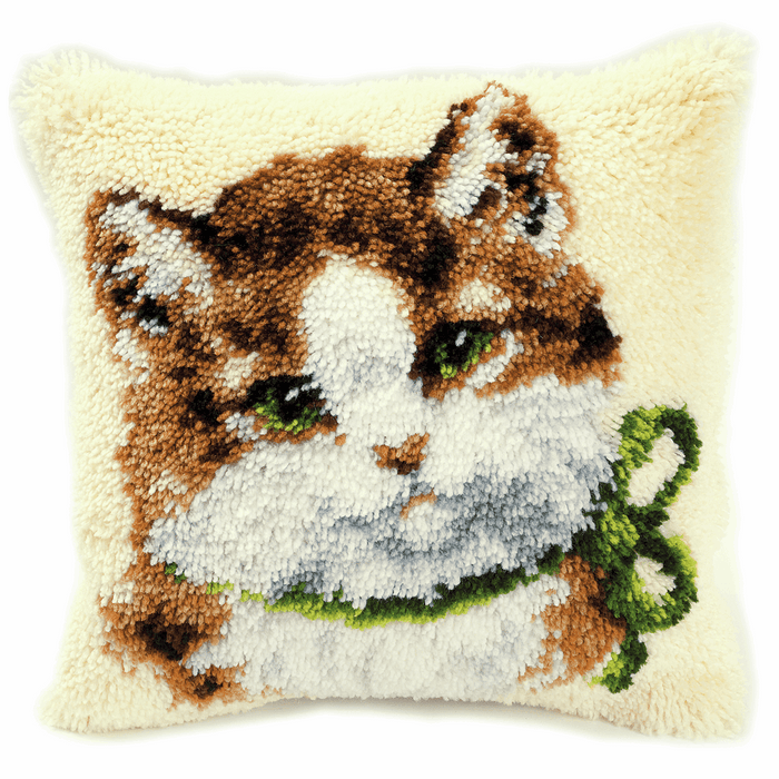 Latch Hook Kit: Cushion: Kitten