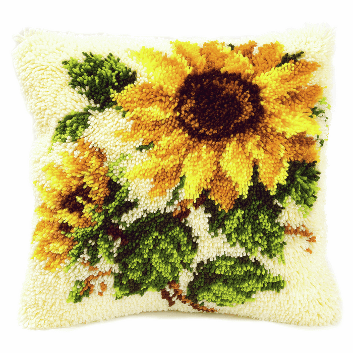Latch Hook Kit: Cushion: Sunflowers
