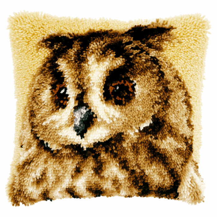 Latch Hook Kit: Cushion: Brown Owl