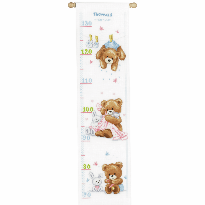Counted Cross Stitch Kit: Height Chart: Lovely Bears
