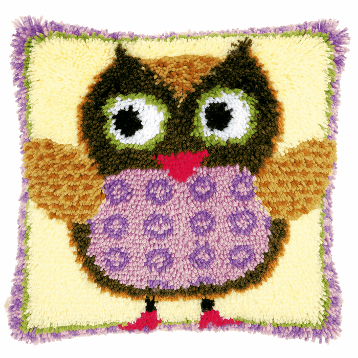 Latch Hook Kit: Cushion: Miss Owl