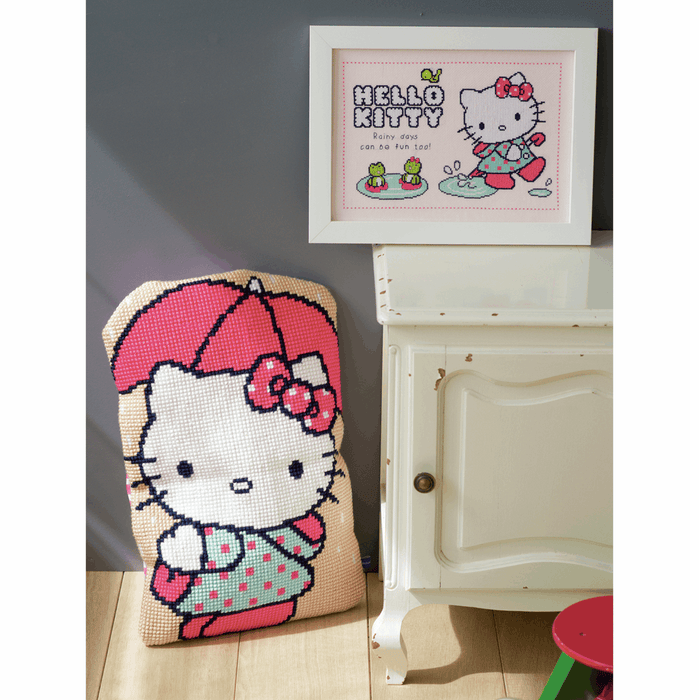 Counted Cross Stitch Kit: Hello Kitty: Rainy days