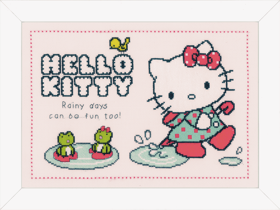 Counted Cross Stitch Kit: Hello Kitty: Rainy days