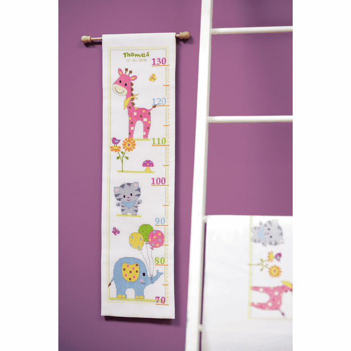 Counted Cross Stitch Kit: Height Chart: Kitten and Friends