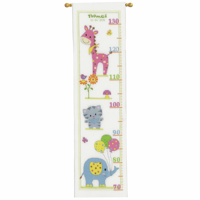 Counted Cross Stitch Kit: Height Chart: Kitten and Friends