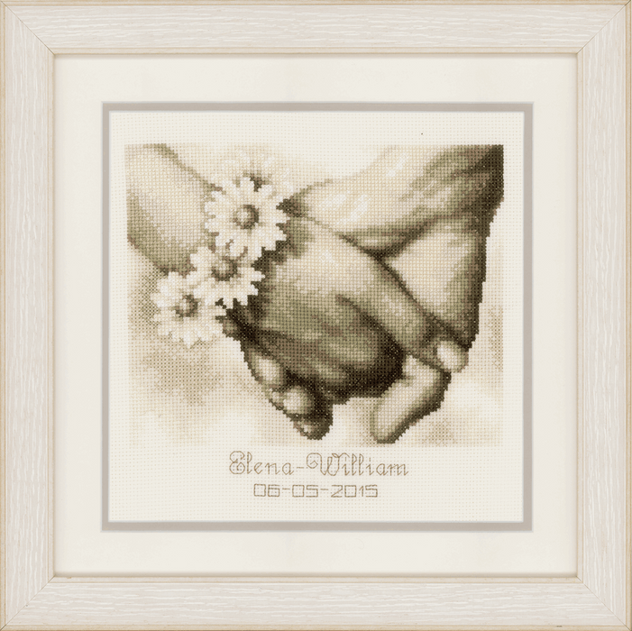 Counted Cross Stitch Kit: Wedding Record: Just Married