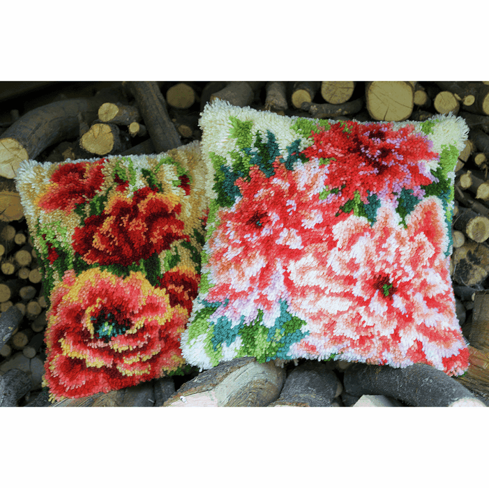 Latch Hook Kit: Cushion: Poppies