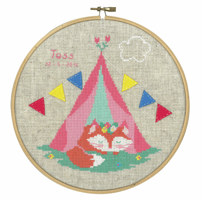 Counted Cross Stitch Kit: Lief! Small Fox in Tent