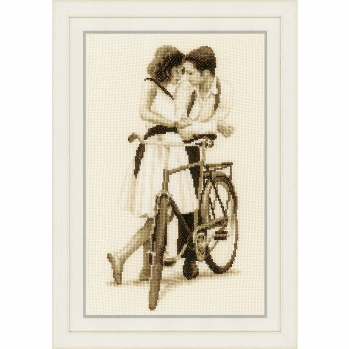 Counted Cross Stitch Kit: Couple with Bicycle