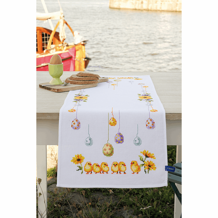Counted Cross Stitch Kit: Runner: Chicks and Eggs
