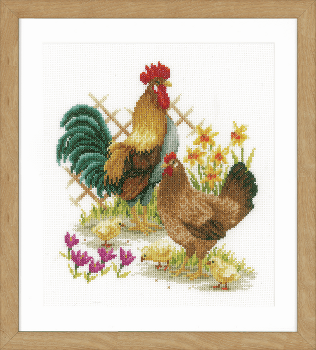 Counted Cross Stitch Kit: Chicken Family