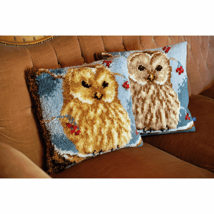 Latch Hook Kit: Cushion: Owl
