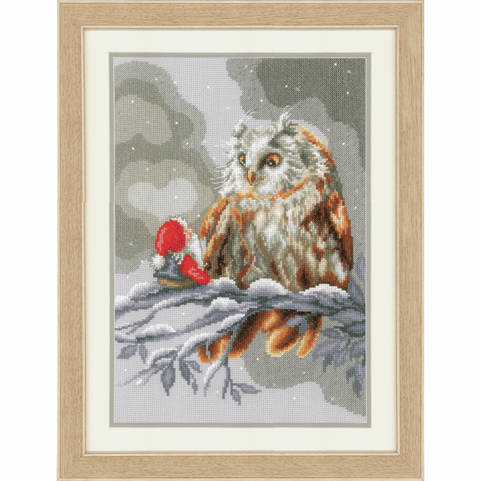 Counted Cross Stitch Kit: Owl and Gnome