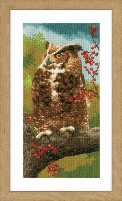 Counted Cross Stitch Kit: Owl in Autumn