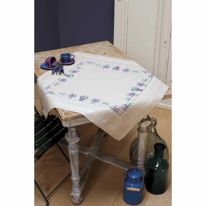 Counted Cross Stitch Kit: Tablecloth: Lavender