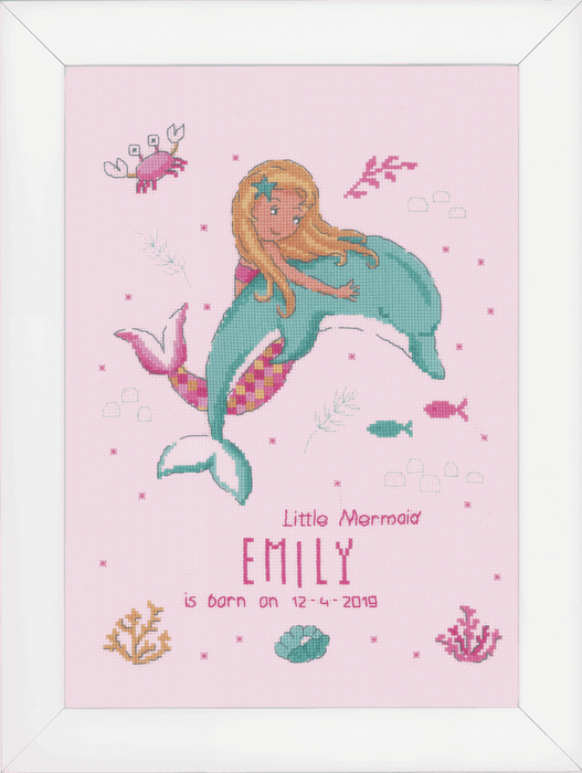 Counted Cross Stitch Kit: Little Mermaid & Dolphin