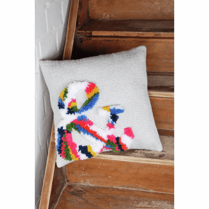 Latch Hook & Chain Stitch Kit: Cushion: Bright: Ampersand