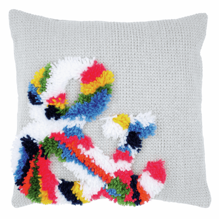 Latch Hook & Chain Stitch Kit: Cushion: Bright: Ampersand