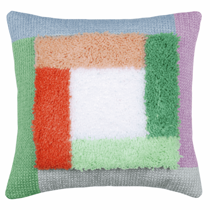 Latch Hook & Chain Stitch Kit: Cushion: Palm Springs: Color Blocks