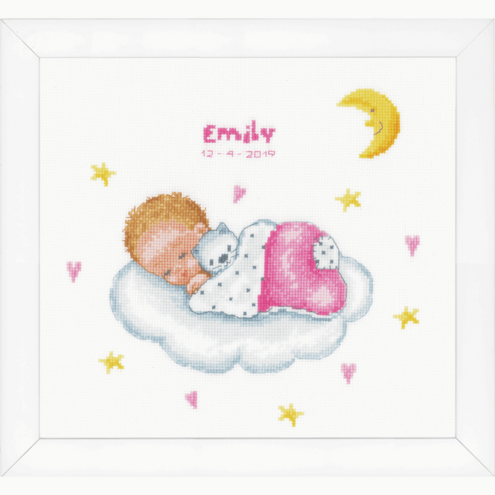 Counted Cross Stitch Kit: Sleeping Baby on Cloud