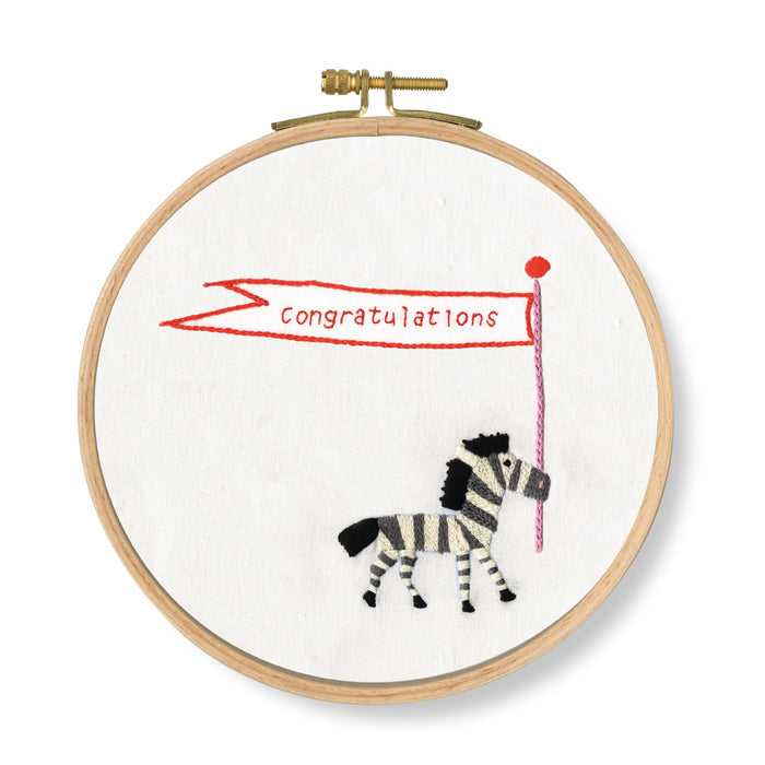 Printed Embroidery Kit - Zebra