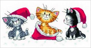 Christmas Kittens -  14ct aida